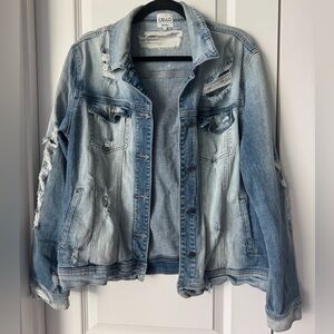 Cello Heavily Distressed Cotton Jean Jacket Women’s Size Large